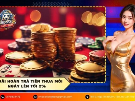 Ưu đãi hoàn trả tiền thua mỗi ngày lên tới 2%
